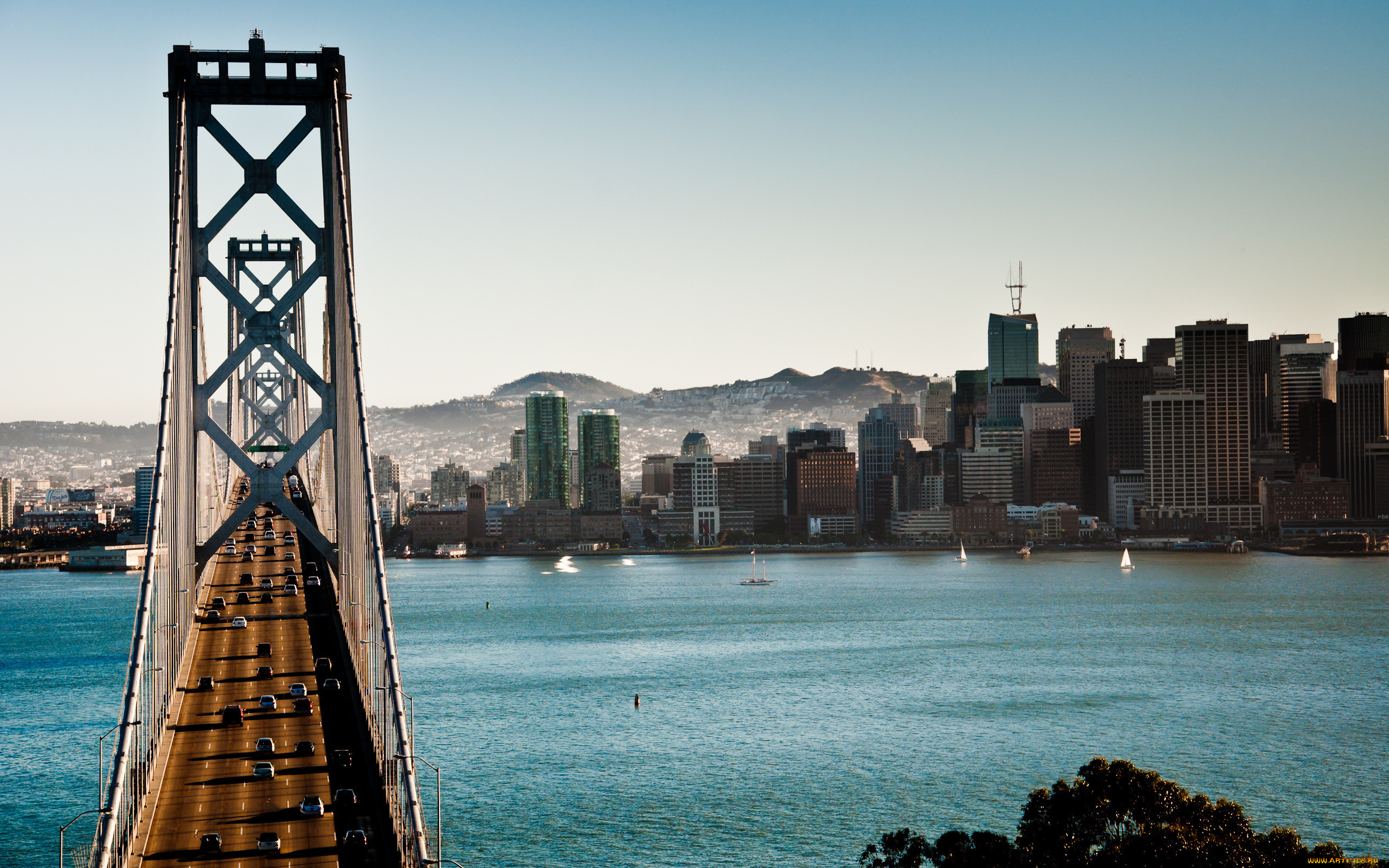 Обои 2560 1600. Сан-Франциско (Калифорния). Мост Сан Франциско. США Сан Франциско.